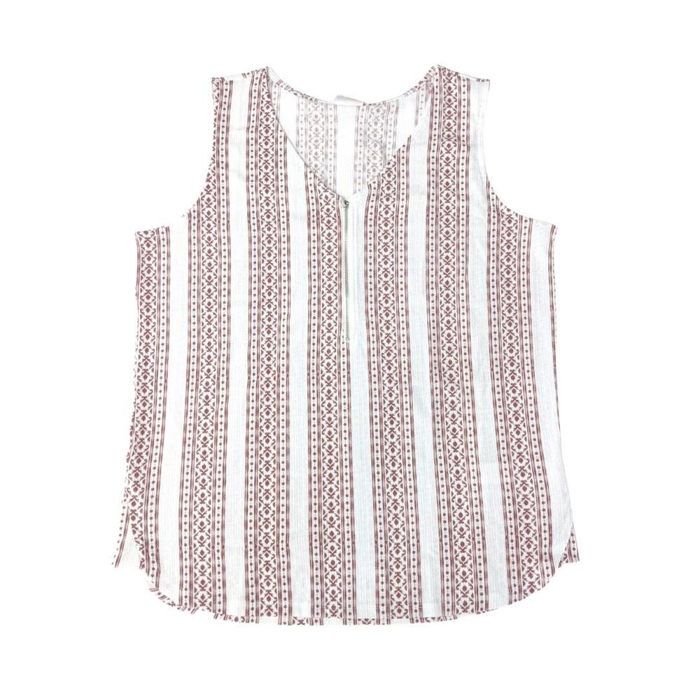Rachael V-Neck Zipper Sleeveless Shirt NWT